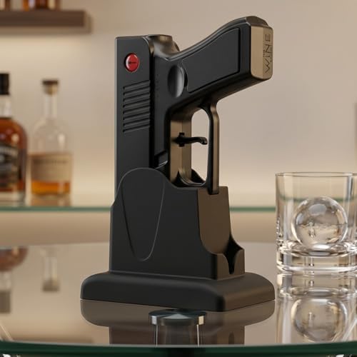 Electric Gun Wine Corkscrew Bottle Opener - Rechargeable Holster Base