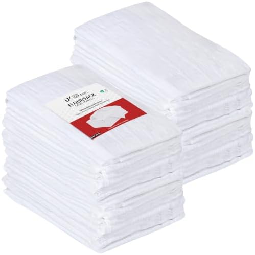 Utopia Kitchen White Flour Sack Towels [24 Pack - 28 x 28 Inch] 100%