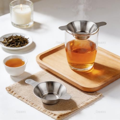 AUEAR, 2 Pack Different Size Stainless Steel Mini Strainer Fine Mesh