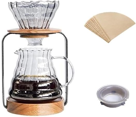 Borosilicate Glass Pour Over Coffee Set, 20oz Carafe