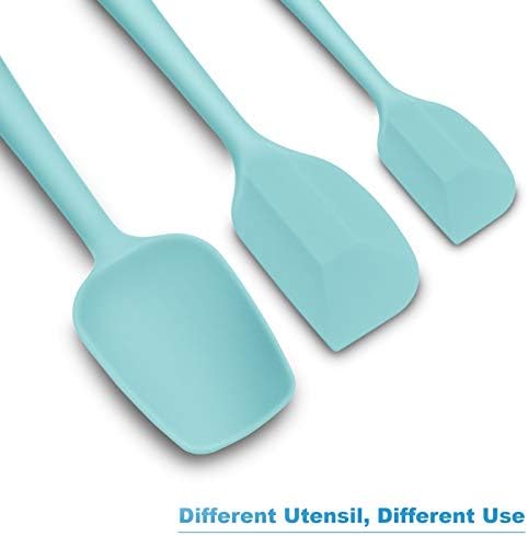 3-Piece Silicone Spatula Set, 600°F Heat Resistant, Aqua Sky
