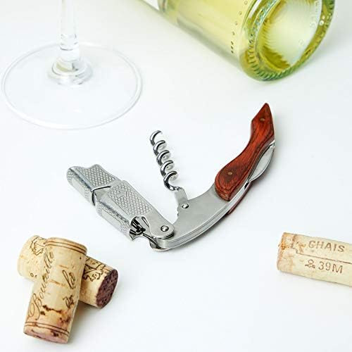 True Sommelier Waiters Corkscrew Wine Opener with Built-in Bottle