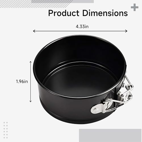 4 Pcs Mini Springform Cake Pans, 4.3 in / 11 cm Round Nonstick Cake