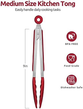 U-Taste Kitchen Tong for Cooking, 480oF Heat-Resistant Silicone