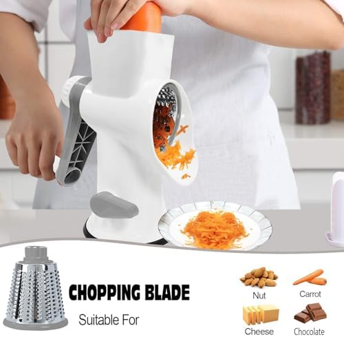 Multifunctional Rotary Cheese Grater with Handle