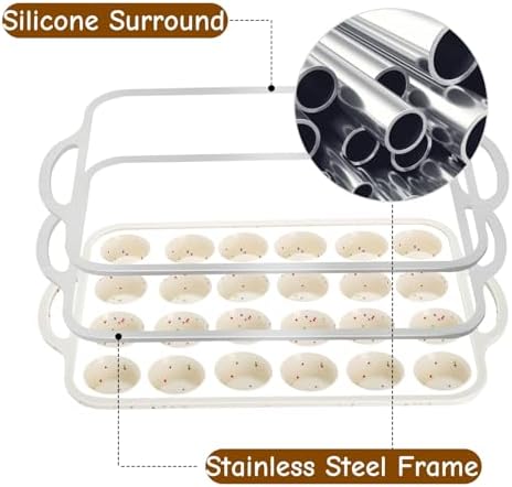 2 Pieces Silicone Muffin Pans, Reinforced Metal Frame