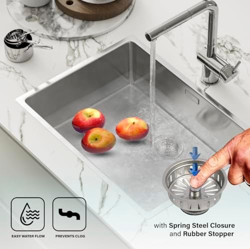Highcraft 97353 Sink Basket Strainer Replacement, 3.5"