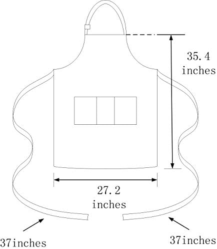 Black Professional Resist Water Adjustable Extra Long Bib Apron 3