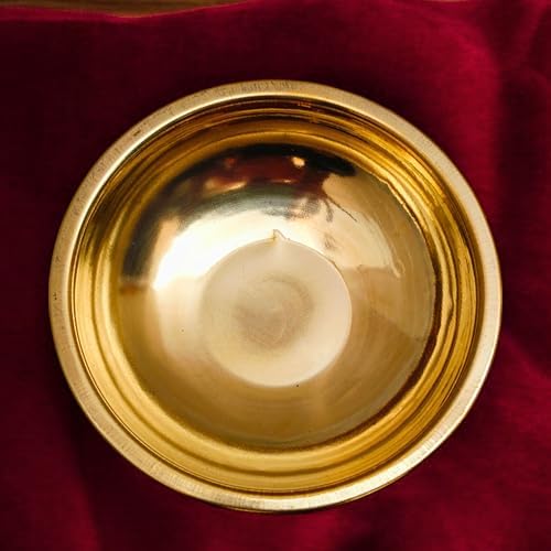 Brass Bowl Set of 2 (3.75 Inch, 50 GM Each) | Handcrafted Solid Brass