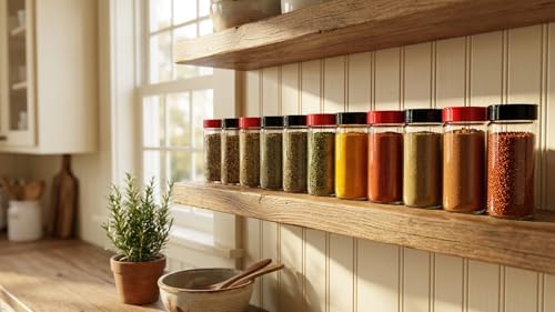 JARMING COLLECTIONS 16oz Glass Spice Shakers with Lids – Set of 2