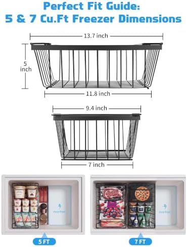 4 Pack Black Freezer Organizer Bins