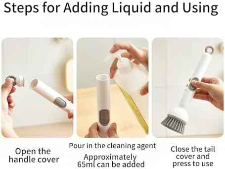 Dish Brush, 6-in-1 with Detergent Dispenser