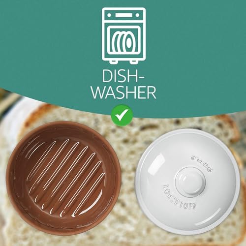 Römertopf Round Ceramic Bread Box | Ideal for Bread Storage, Fruits