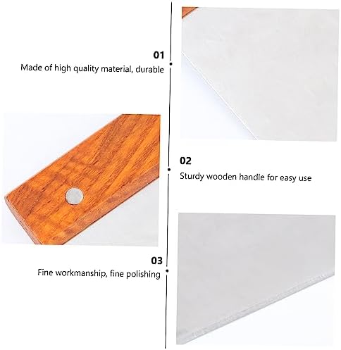 Stainless Steel Flour Powder Scraper with Wood Handle Dough Cutter