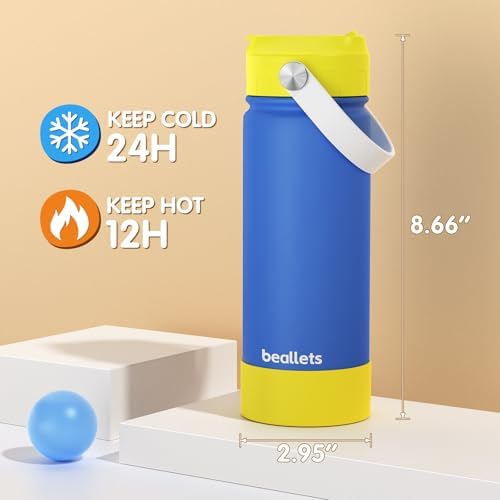 18oz Kids Insulated Water Bottle, 2 Pack Straw Cup