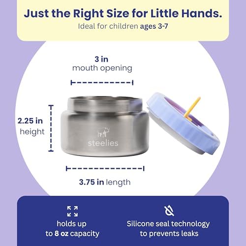 8oz Vacuum Sealed Compact Stainless Steel Insulated Food Container for