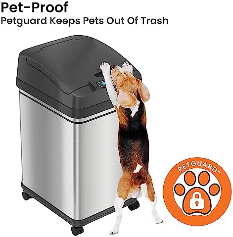 iTouchless 8 Gal Dog-Proof Sensor Trash Can with Lid