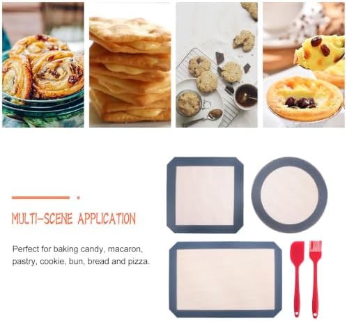 Silicone Baking Mat Set with Oil Brush and Scraper for Pastry Making