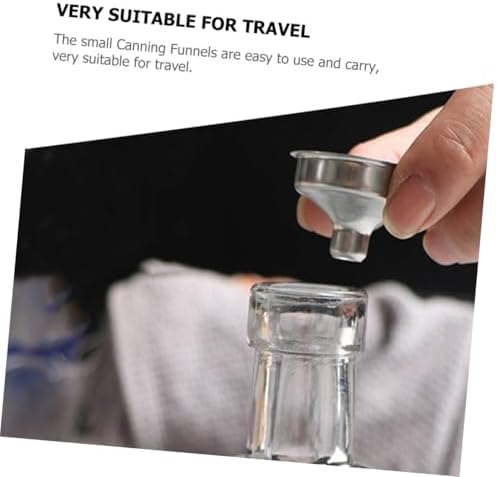 Abaodam 12pcs Mini Stainless Steel Wide Mouth Funnels for Liquid