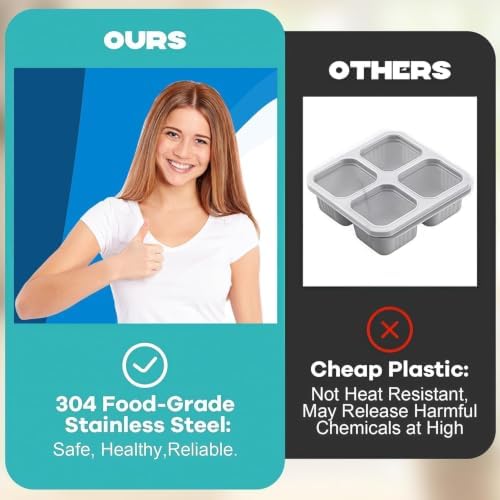 Stainless Steel Snack Containers, 6-Pack with Lids