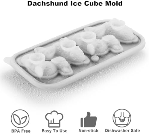 Nax Caki 3D Dachshund Dog Ice Cube Mold Fun Shapes, Dachshund Gifts