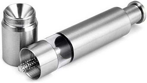 Salt and Pepper Grinder Set of 2, Stainless Steel Push Button Grinder Modern - Image 4