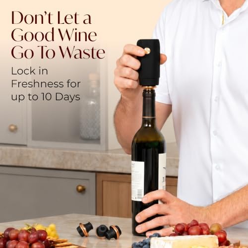 Electric Wine Preserver - Rechargeable Vacuum Saver With Airtight Seal