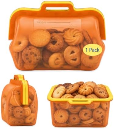 Magnetic Seal Silicone Reusable Food Storage Bag, 50 oz, NUZEAK