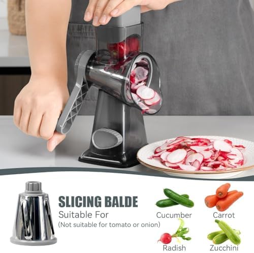 KEOUKE Rotary Cheese Grater, Hand Crank