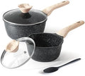 Kordisen Sauce Pan Set with Lid, 1.5Qt & 2.5 Qt Nonstick Cooking Pots