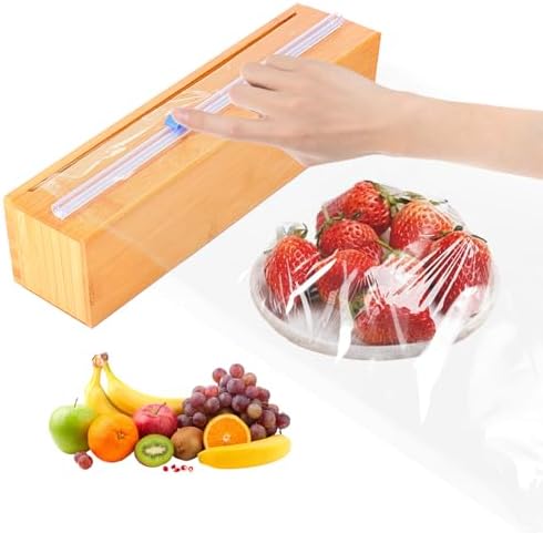 Plastic Wrap Dispenser with Cutter for Aluminum Foil, Plastic Wrap and Wax Paper, Fits 13" Roll（Plus）