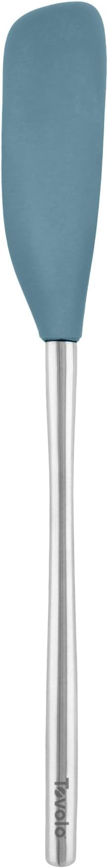 Tovolo Jar Spatula Silicone Long Stainless Steel Handle Scraper Spatula Blue by Tovolo