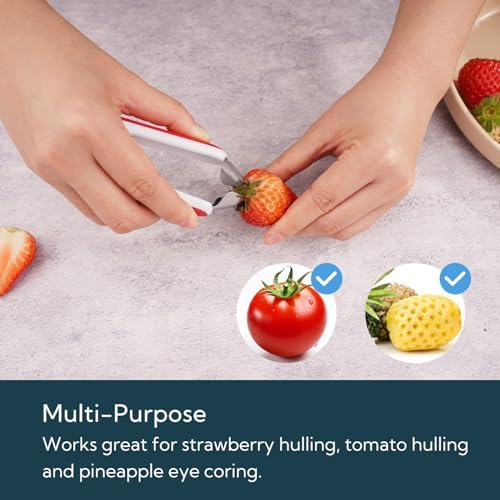 KITCHENDAO Strawberry Huller, Corer and Stem Remover