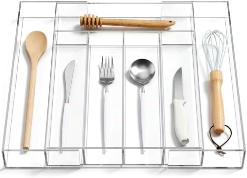 Teenyyou 1 Pcs Expandable Drawer Organizer, 12 x 16 Inches, 5-7 Slots