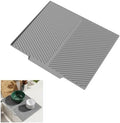 Silicone Dish Drying Mat for Kitchen Counter with 6.5" Built-in Drain