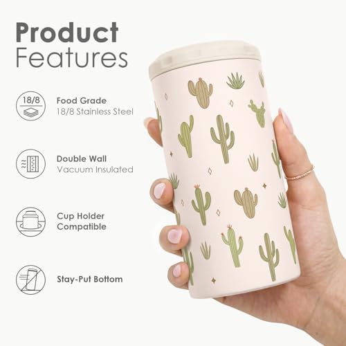 Cactus Can Cooler 12oz - Travel Mug Cups - Stainless Steel Insulated
