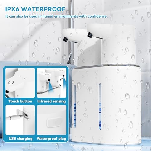 Double Automatic Soap Dispenser, 27oz Foaming+Liquid Soap Dispenser, 4
