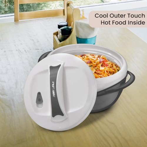 Pinnacle Large Insulated Casserole Dish with Lid 3.6 qt. Elegant Hot Pot Food Warmer/Cooler -Thermal Soup/Salad Serving Bowl Stainless Steel Hot Food Container–Best Gift Set for Moms