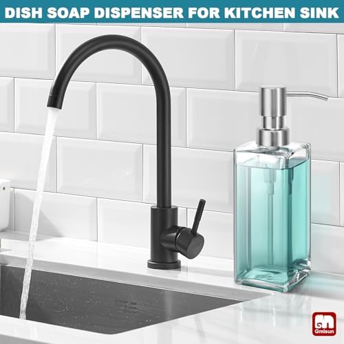 GMISUN Glass Soap Dispenser with Stainless Steel Pump, Clear Hand Soap