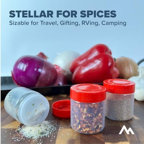 Pinnacle Mercantile Plastic Spice Jars, 9 Pack 1 Oz Mini Spice Jars