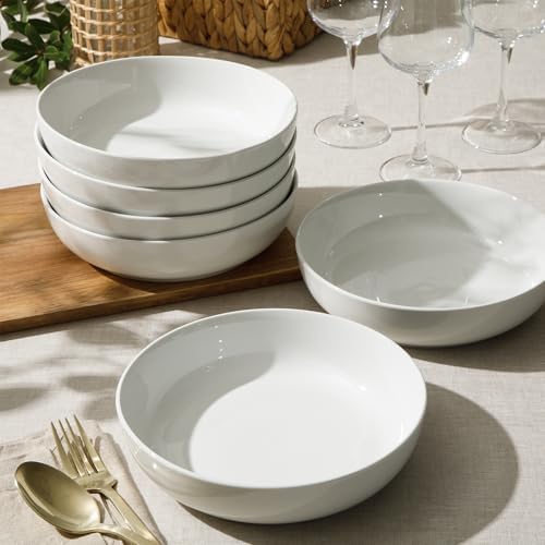 Gibson Home Zen Buffet Pasta Bowls Set of 6, 41oz Porcelain Salad