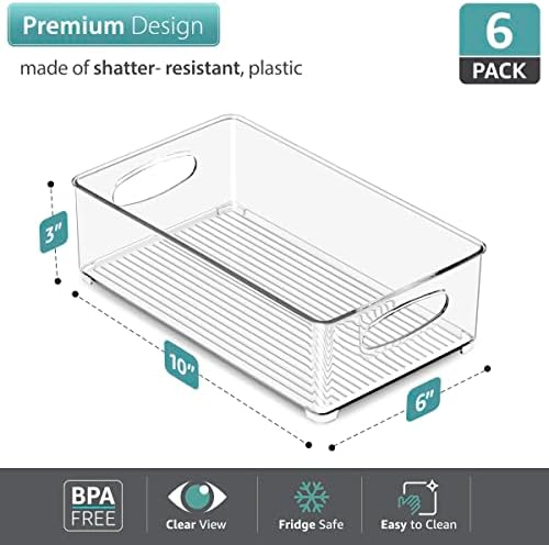 Sorbus Fridge Organizers and Storage, Clear Stackable Bins