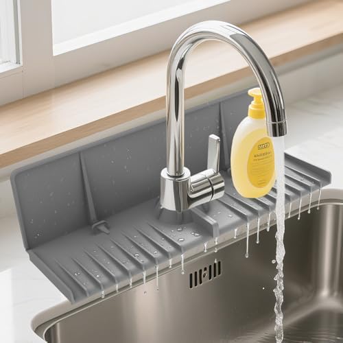 Silicone Faucet Mat for Kitchen Sink - Sink Splash Guard Behind Faucet