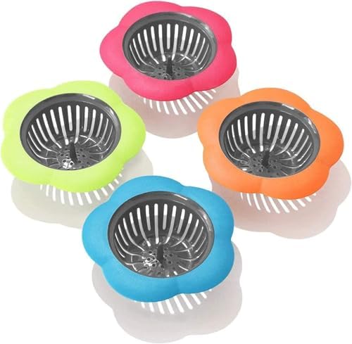 Plastic Sink Strainer, 4 Pack Flexible Kitchen Sink