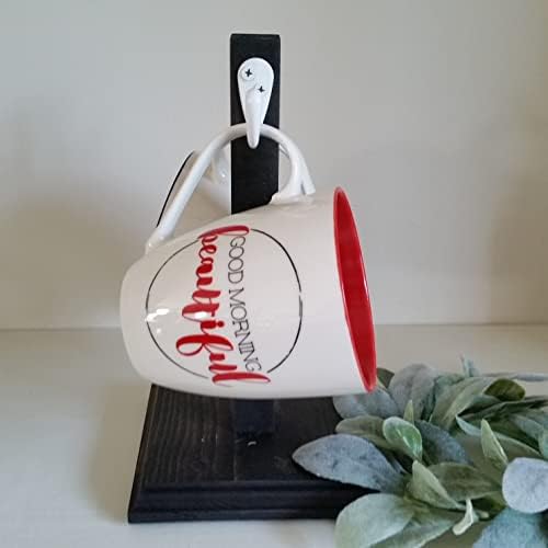 Black Mug Stand/Coffee Mug Holder Tree 2 Hook Farmhouse Cup Rack Small