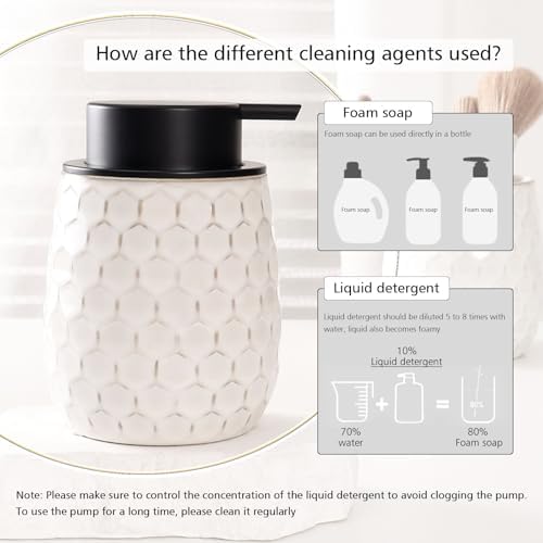 Foaming Soap Dispenser, 12OZ Ceramic Foam White Hand Soap Dispenser
