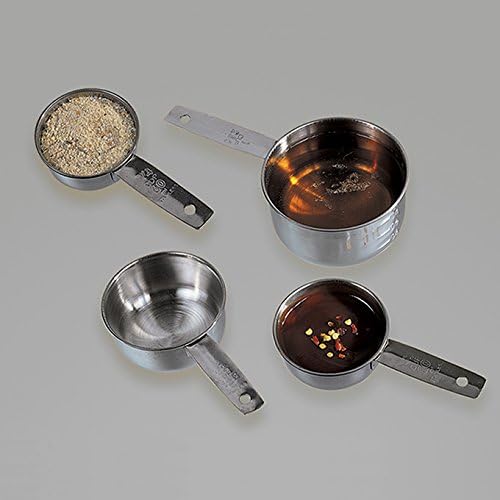 American Metalcraft MCL4 Flat-Handled Stainless Steel Measuring Cup Set - Image 3
