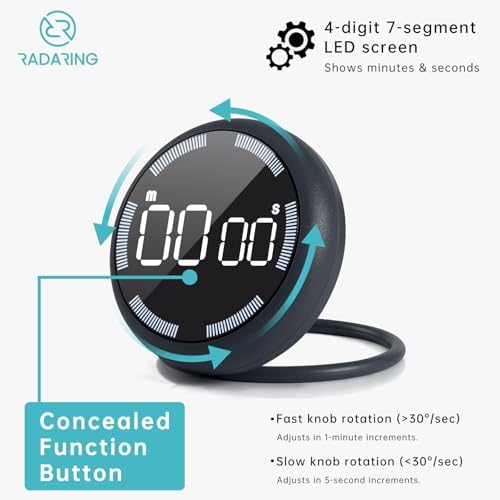 Stell Gray Quick Que Visual Kitchen Timer, Steel Gray