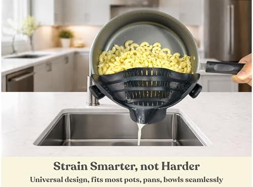 Clip On Strainer Silicone for Pots and Pans, Universal Fit Pasta