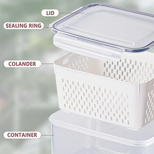 4 Pack Fresh Food Storage Containers for Refrigerator